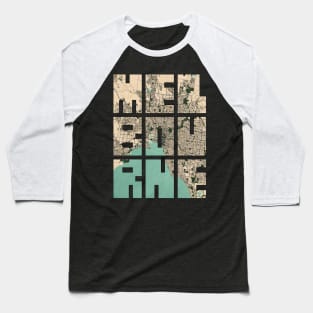 Melbourne, Australia City Map Typography - Vintage Baseball T-Shirt